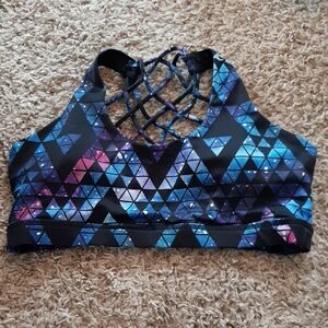 Constantly Varied Gear Geometric Blue and Purple Sports Bra
